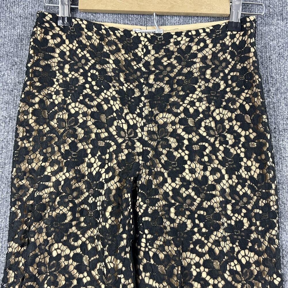 Moschino Pants 8 Lace Floral Black Cropped Straight Lined Gothic Dark Romantic - Picture 2 of 15